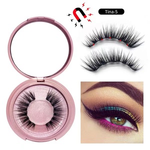 2023 vente chaude conception personnalisée étiquette privée 3D fait à la main Kit <span class=keywords><strong>de</strong></span> cils synthétiques ensemble d'eyeliner magnétique - Product Image 2