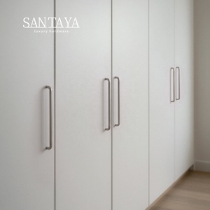 Santaya Solid Brushed Nickel Brass Brushed Kitchen Cabinet U-Shaped Long Handle 500mm Furniture Wardrobe Drawer <strong>Knob</strong> - Product Image 5