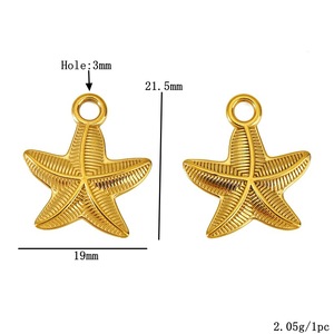 Componentes de Joyería de Acero Inoxidable con Forma de Estrella de Mar para la Fabricación de Collares 324 WLL324, Proceso de Goteo de Aceite - Product Image 3