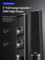 Système de haut-parleurs colonne Bluetooth 5.1 canaux OKON pour salon et télévision avec caisson de basses actif