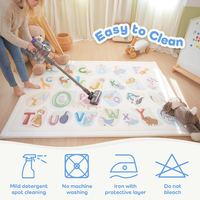 Tapis de jeu pour bébé antidérapant en velours corail, imprimé de dessins animés d'animaux, éducatif, épais, en mousse à mémoire de forme, fourni par l'usine