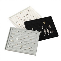 Baki Pajangan Cincin Beludru Motif Bunga Es Siap Kirim Grosir, Kotak Perhiasan Organizer Anting Stud, Aksesoris Prop Model JQ2026042001