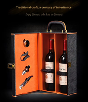 Boîte cadeau en cuir de luxe pour vin rouge avec double emballage, design portable pour la conservation du vin et l'utilisation en cadeau