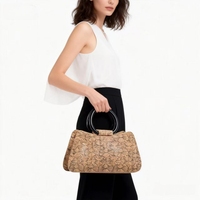 Grosir Tas Tangan China Kork Vegan Mewah Clutch untuk Wanita Atas Terbuka Multicolor Tas Malam