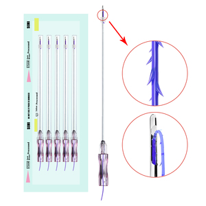 วัสดุเย็บติดผิวหนังชนิดกาวทางการแพทย์ CE Marked PDO Cutting Cog 3D L-Needle ETO Class II สำหรับคลินิกเสริมความงาม ยกกระชับใบหน้า ขนาด 18G-23G 120 มม. - Product Image 5