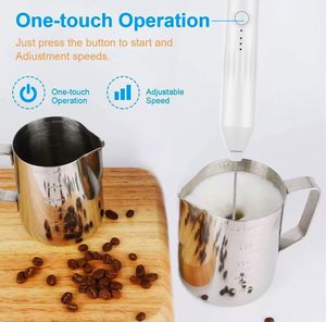 Portable Rechargeable Electric Milk Frother 3 Speed Handheld Foam <b>Maker</b> with Stainless Steel Whisk for Coffee - Product Image 2