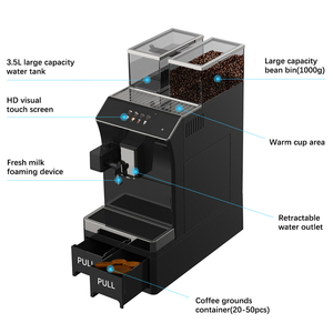 เครื่องชงกาแฟเอสเพรสโซ่อัตโนมัติอัจฉริยะแบบมัลติฟังก์ชั่น หน้าจอสัมผัส สำหรับธุรกิจ ยอดนิยม - Product Image 3