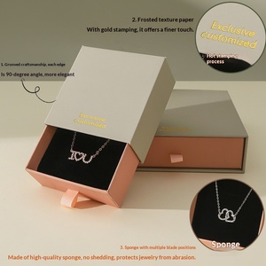 Caixa de Presente de Joias de Luxo com LOGO Personalizado, Caixa de Armazenamento para Colares, Pingentes, Anéis e Pulseiras, Conjunto de Embalagem de Papelão para Joias - Product Image 4