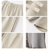 Pantalones Cortos Deportivos Extra Grandes para Hombre, de Verano, Casuales, 370 GSM, 100% Algodón, con Dobladillo Enrollado y Borde Crudo, de Alta Calidad