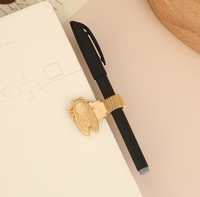 Porte-stylo créatif en métal antique motif insecte, en alliage de zinc, avec clip à ressort rétro, pour sac à dos, cahier d'étudiant et journal