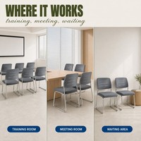 Chaise de conférence empilable commerciale avec assise en tissu et dossier en maille sans accoudoirs pour sièges supplémentaires universitaires