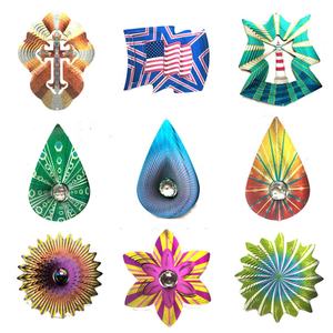 बहु-रंगीन उद्यान सजावट हवा स्पिनर 3D हवा स्पिनरों गार्डन गहने फांसी पवन स्पिनर - Product Image 1