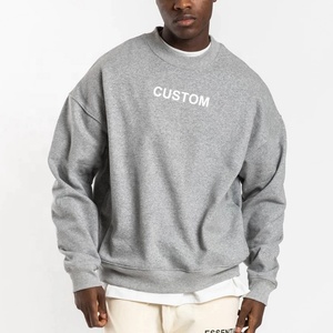 Factory Oem Custom Logo High Quality Soft Loose Men'S Premium Crew Neck Blank <b>Plain</b> <b>Sweatshirts</b> - Product Image 3