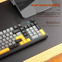 Clavier de jeu à membrane filaire rétroéclairé par LED Shi Ba Du, 104 touches, design bicolore, bouton rotatif personnalisable, clavier de bureau ergonomique