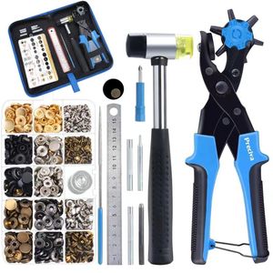 Hole Punch Plier <b>Set</b>, Revolving Punch Hole <b>Tool</b> Kit With Punch Plier, Ruler, Grinding Rod, Plastic Hammer - Product Image 1