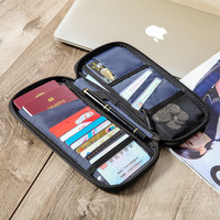 Portable RFID carte et porte-passeport porte-clés personnalisé lanière multifonctionnel famille voyage portefeuille fermeture ouverte Style minimaliste