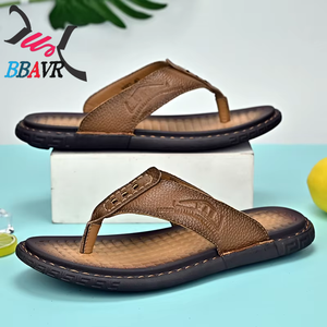 Sandalias Explosivas de Verano, de Piel de Vacuno de Primera Capa, Casuales, para Caminar, Tipo Chanclas - Product Image 3