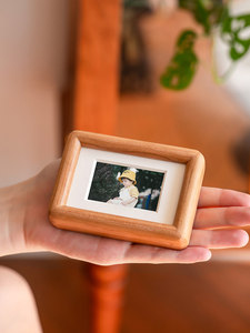 Solid Wood Handmade Eco-Friendly Durable Mini Magnetic Refrigerator Photo <strong>Frame</strong> <strong>with</strong> Giclee <strong>Print</strong> Creative Tabletop Display - Product Image 5