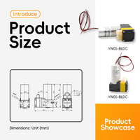 Pompe à diaphragme micro YW05 A-BLDC basse pression 12V, mini compresseur d'air, alimentation électrique CC, pompe intelligente portable OEM/ODM