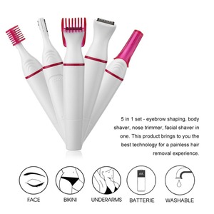 Ensemble <span class=keywords><strong>5</strong></span> en 1 : Épilateur, Rasoir Électrique, Tondeuse Indolore pour Sourcils, Nez, Corps, Zone Bikini, Épilation des Poils du Visage - Product Image 2