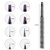 Nouvelle tendance en forme de bambou noir de carbone Conception de corps détachable Logo personnalisé Pinceaux multifonctions Nail Art