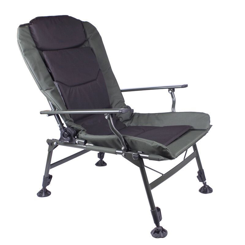 Outdoor folding chair with robust tubular steel structure beach chair Heavy Duty Garden Camping fishing Chair