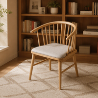 Chaise de salle à manger nordique en bois massif avec revêtement en tissu - Multifonctionnelle pour la maison et l'hôtel