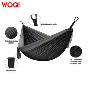 Hamac double Woqi en nylon 210T, lit de camping extérieur, durable, léger, design minimaliste - Product Image 4
