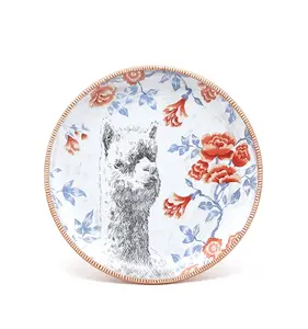 New design animal pattern Spring Summer series ceramic dinner set tableware with flower pattern