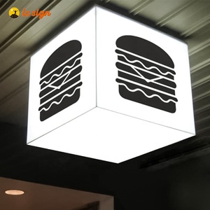 Store Coffee Shop <strong>Cube</strong> Acrylic Advertising Light Boxes Wholesale LED Light Box <strong>Display</strong> - Product Image 1