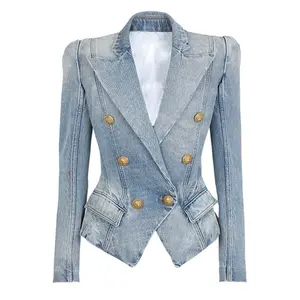 New arrivals dropshipping high quality women wholesale denim jackets suppliers