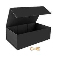 Scatola Regalo Magnetica di Lusso Fatta a Mano in Cartone Rigido da 2mm, Autoassemblante, Rivestita in Spugna, Stile Libro Nero, Laminazione Lucida o Opaca