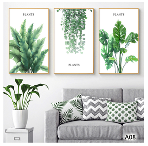 Custom Modern 3-Panel <strong>Couple</strong> Wall Art Canvas Tropical Leaves Paintings Hotel Project Decoration <strong>Artworks</strong> Paint Numbers Product - Product Image 6