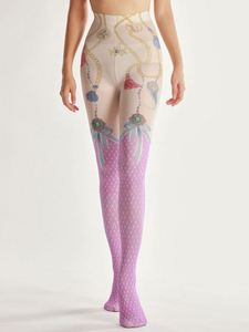 Collants imprimés Lolita bidimensionnels sans couture, motif Ballet Art of Foot, tricotés à la machine - Product Image 3