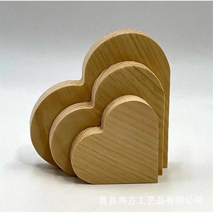 Décoration en bois en forme de cœur pour la Saint-Valentin, bloc DIY pour couple, artisanat en bois vierge, ornement décoratif d'ambiance - Product Image 3