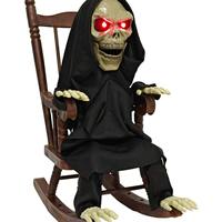 Décorations d'Halloween Horreur : Squelette Animé avec Yeux Lumineux, Effets Sonores et Articulations Réglables – Accessoires Électriques pour la Maison