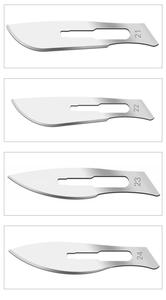 มีดผ่าตัดแบบใช้แล้วทิ้ง,ขนนก10ชิ้นขนาดบรรจุ22 11เหล็กคาร์บอนปราศจากเชื้อ - Product Image 3