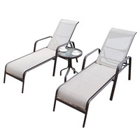 Chaise longue en métal portable et durable Y469, résistante aux intempéries, réglable, pour piscine, patio, jardin, villa, hôtel, salon, hôpital