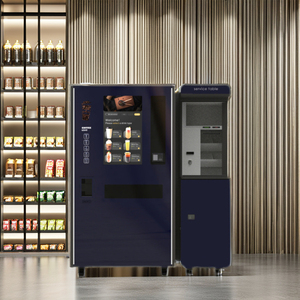 Distributeur automatique de café Loyalsuns, noir et blanc, design élégant, usage commercial, H1950xW1060xD860mm, roulettes, rotation à 360°, hauteur réglable - Product Image 3