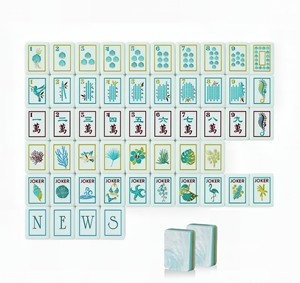 Nouvelle Collection 2026 : <span class=keywords><strong>Jeu</strong></span> de Mahjong Américain 160 Tuiles en Acrylique 4 Couches – Motif Tortue et Lotus Blanc – Édition Limitée - Product Image 5