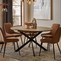 Abendessen Lieferant Hot Sale Luxus Holz möbel Antike moderne Massiv Eiche Holz Esstisch Küchentisch Set für 6
