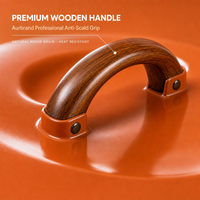 Barbecue au charbon pliable robuste Aurbrand - 41 cm, portable pour le camping en plein air, avec poignées en bois de qualité supérieure et roues tout-terrain