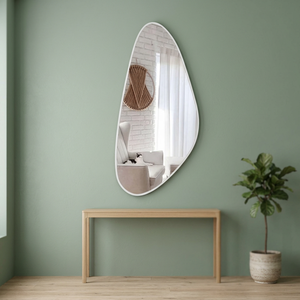 Beautiful Shape Wall <b>Mirror</b> Modern Home Decor Beige Frameless Design Bedroom Living Room Accent <b>Mirror</b> - Product Image 1