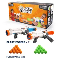 Oefening N Play 2Pcs Power Popper Pistool Dual Battle Pack Foam Bal Lucht Aangedreven Shooter Speelgoed Geweren Voor Kinderen