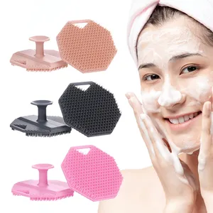 Silicone Massager Cleansing Brush Cosmetic Tool Manual Massager Face Exfoliate Black Pore Cleaner Waterproof Silicone Face Scrubber Facial Cleansing Brush