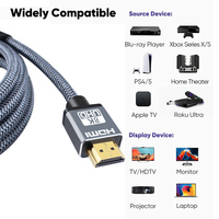 Câble Ultra HD 4K 8K 48 Gbit/s haute vitesse mâle-mâle avec gaine en PVC pour projecteur et ordinateur, longueur 1M-5M, HDR dynamique audio/vidéo