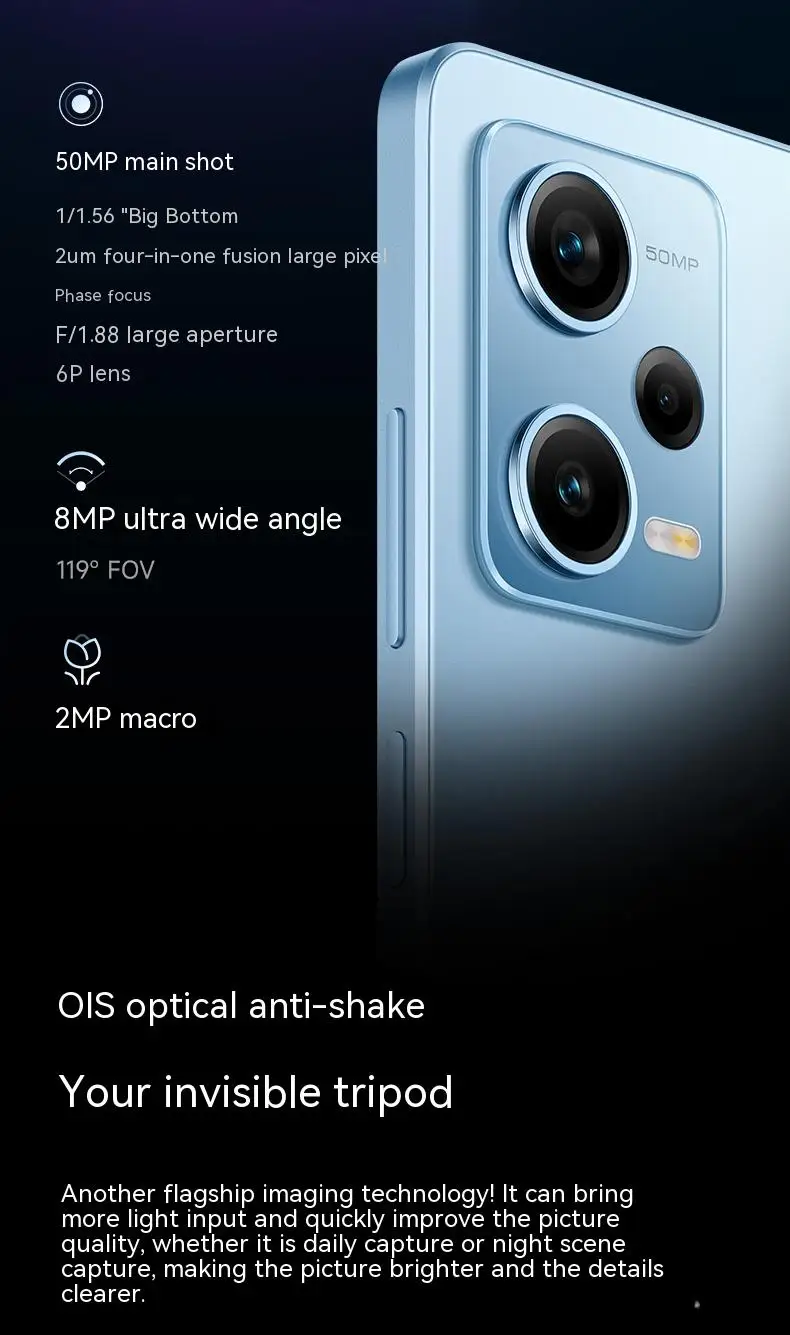 Original Mi Note 12 Pro 5G Smartphone 128GB/256GB MTK Dimensity 1080 6.6'' OLED Display 50MP Camera 5000mAh 67W Fast Charge