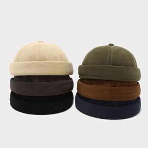 Casquette de baseball rétro japonaise Hip-Hop Yuppie, couleur unie vintage, style melon, fermeture arrière sportive à boucle métallique, sans visière, pour le sport - Product Image 1