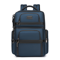 Sac à dos pour ordinateur portable en nylon durable à ouverture frontale avec port USB intégré, sangle pour chariot et logo personnalisé, idéal pour les voyages en extérieur