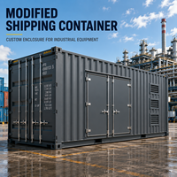 Conteneur ISO High Cube 40 pieds personnalisé avec accès pour groupe électrogène, portes et ventilation pour système d'alimentation de secours, bureau et usage industriel